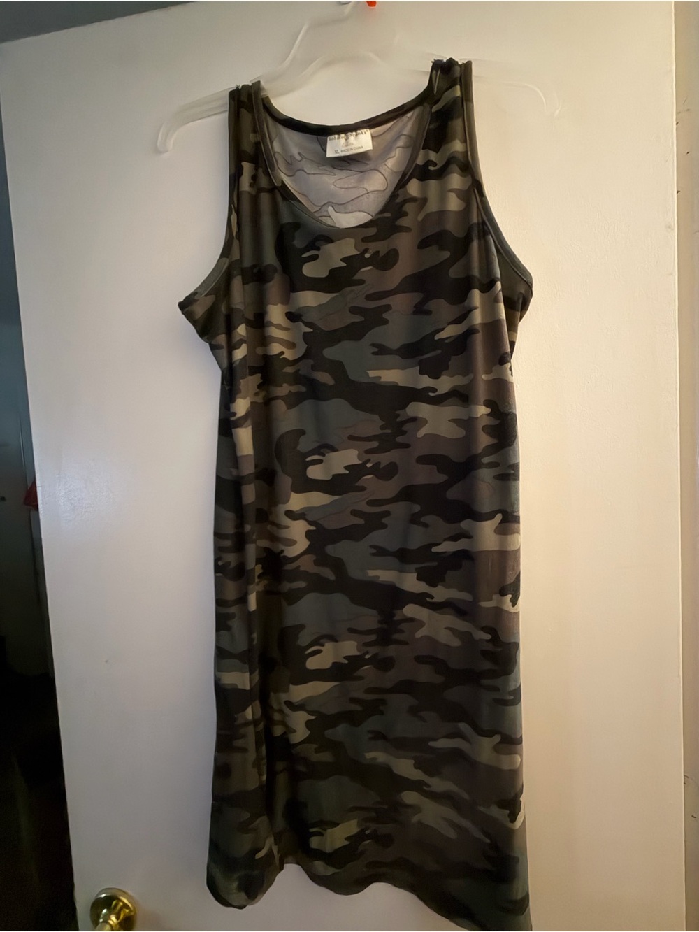 Bobbie Brooks Olive & Black Camo Midi Tank Dress